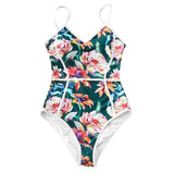 CUPSHE Tropical Floral Print V-neck One-piece Swimsuit