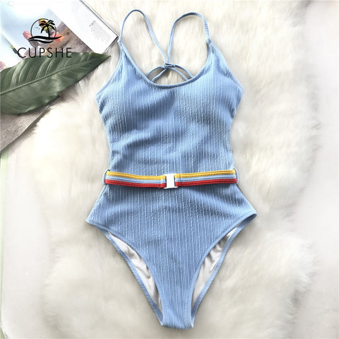 CUPSHE Blue One-piece Swimsuit